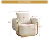 35.83" W Luxury Modern Accent Armchair,Beige Velvet Single Seat Couch With Gold Stainless Steel Frame Single Sofa Chair For Living Room-Cuddlewood - 4 of 4