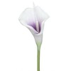 Duovlo 20pcs Calla Lily Bridal Wedding Bouquet Lataex Real Touch Artificial Flower Home Party Decor (Purple in White) - 2 of 4