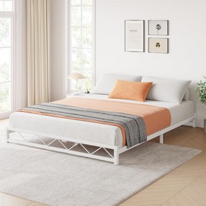 Metal Platform Bed Frame with Wavy Pattern, Mattress Foundation, Steel Slats Support, Easy Assembly, No Box Spring Needed - 1 of 4