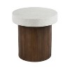 Mid-Century Modern MGO Side Table with Antique white top and Natural wood frame-Christopher Knight Home - 2 of 4