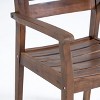 Sapphtopaz Outdoor Dining Chair Wood Frame Patio Chairs with Slatted Seat for Poolside, Garden, Backyard - 2 of 4