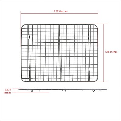 Ash Gray Non-Stick Carbon Steel 2-Piece Cooling Rack Set