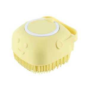 BABYYER Pet Grooming Bath Massage Brush with Soap and Shampoo Dispenser Soft Silicone Bristle for Long Short Haired Dogs Cats Shower - 1 of 4