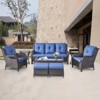 POCASSY 8 Piece Rattan Outdoor Conversation Furniture Set Wicker Sofa Seating Group with Cushions for Backyord, Garden, Pool - 2 of 4