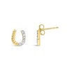 Haus of Brilliance 10K Yellow Gold 1/10 Cttw Braided Horseshoe Stud Earrings - 3 of 4