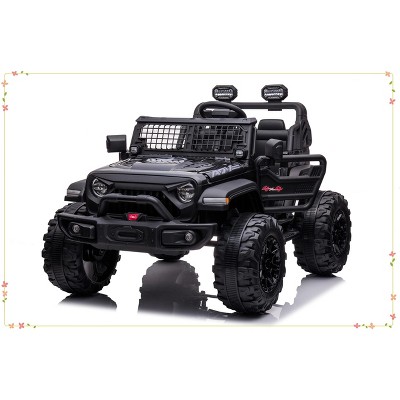 2 Seaters Kids Ride On Truck with Remote Control, 24V 9Ah 20" Large Seat + 15.5" Large Wheels
