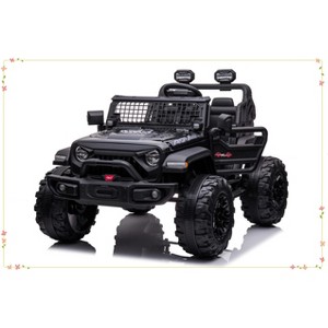2 Seaters Kids Ride On Truck with Remote Control, 24V 9Ah 20" Large Seat + 15.5" Large Wheels - 1 of 4