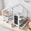 PAGED Roof Shape Bed Frame House Bed with Blackboard and Drawers, Easy Assembly, Box Spring Not Required - 2 of 4
