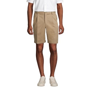 Lands' End Lands' End Men's Comfort Waist Pleated 9" No Iron Chino Shorts - 1 of 4