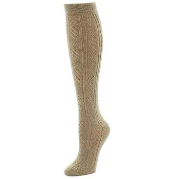 Natori Mixed Schiffli Strip Knee High Sock 9-11