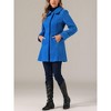 Allegra K Women's Peter Pan Collar Single Breasted Outwear Winter Buttoned Long Coat - 3 of 4