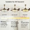 Ludomide 36" Retractable Ceiling Fan with Lights  and Remote, Dimmable Tiffany Style Fandelier for Bedroom - 4 of 4