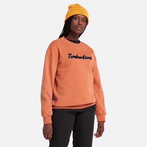 Timberland Women s Script Logo Crew Sweatshirt Burnt Sienna Medium Target