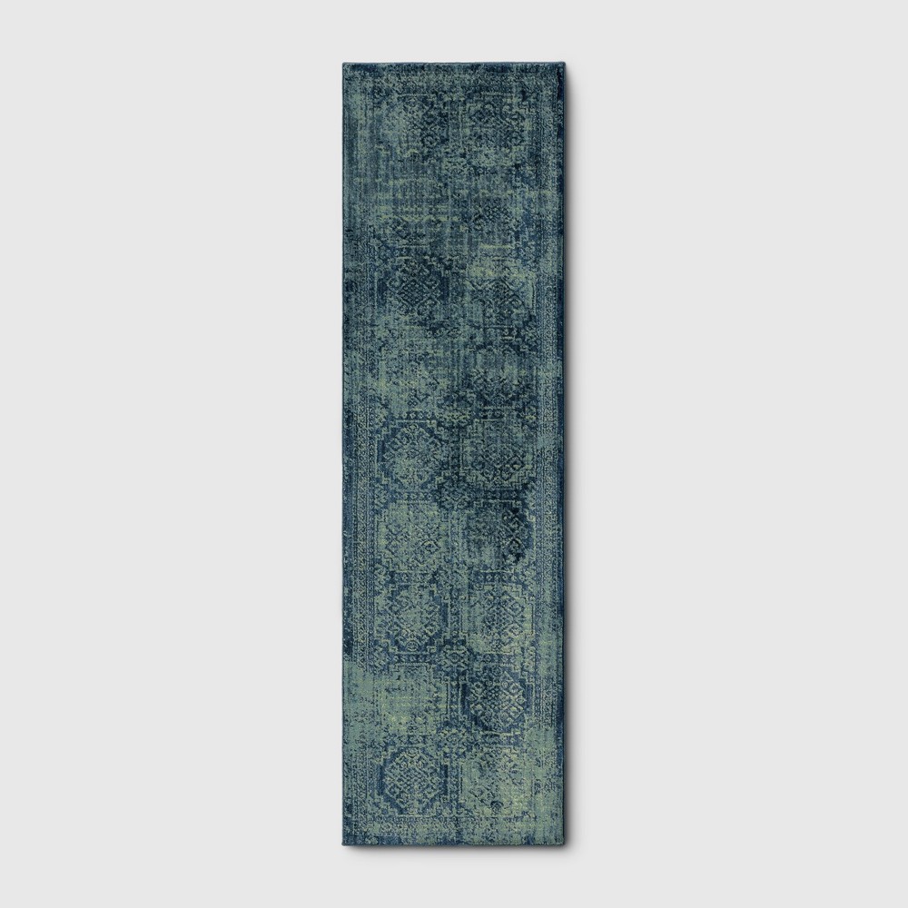 2'x7' Runner Overdyed Rug Turquoise - Threshold™