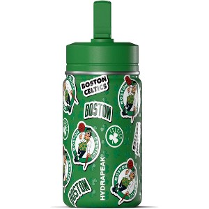 NBA Boston Celtics 14oz Kids Stainless Steel Water Bottle With Straw Lid and Flexible Handle - 1 of 4