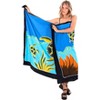LA LEELA Women's Summer Bikini Wraps Sarong Cover up Wrap Skirt Bathing suit Swimwear Swimsuit Beach Coverup for Women One Size Green, Turtle - 4 of 4