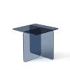 HomeRoots 16" Smoky Black Glass Square Cross Legs End Table - 4 of 4