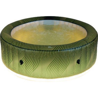 Emerald Green Round Inflatable Hot Tub with LED Lights