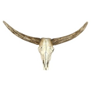 Storied Home Resin Deer Skull with Horns : Modern Wall Sculpture, Indoor White Decorative Object - 1 of 4