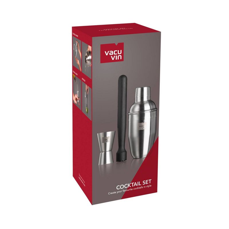 Vacu Vin 3pc Stainless Steel Cocktail Set Silver, 4 of 5