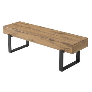 ACEPANO 59.06 in. W Modern Rubberwood Indoor Bench for Entryway & Kitchen-Natural - 1 of 4