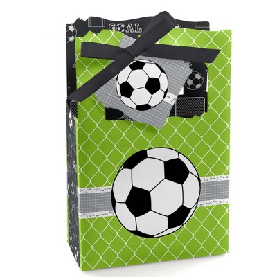 Big Dot of Happiness Goaaal - Soccer - Baby Shower or Birthday Party Favor Boxes - Set of 12