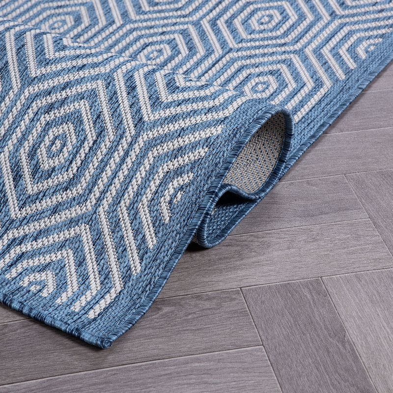 World Rug Gallery Modern Geometric Textured Flat Weave Indoor/Outdoor Area Rug, 6 of 18