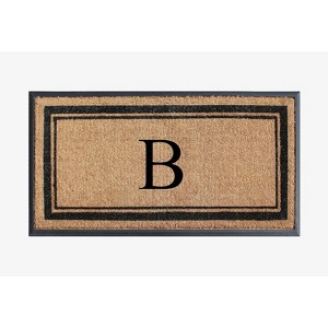 A1HC Natural Rubber Coir Outdoor Doormat 24x48 Monogrammed Anti-Shed Treated Durable Front Door Mat - 1 of 4