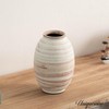 Uniquewise 8" Whitewashed Distressed Ceramic Farmhouse Vase, Rustic Vintage Pottery for Home Decor Countertop Shelf - 2 of 4