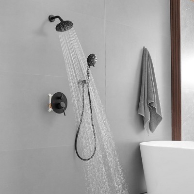 Matte Black Dual Function Rain Shower Faucet with Handheld