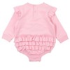 RuffleButts Baby Girls Applique Sweatshirt Bubble Romper - 2 of 2