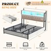 AMERLIFE Bed Frame with Bookcase Headboard, 4 Drawers, Charging Station, No Box Spring - 2 of 4