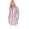 Women's Piper Stretchy Plaid Tunic with Pockets - White Mark - 2 of 3