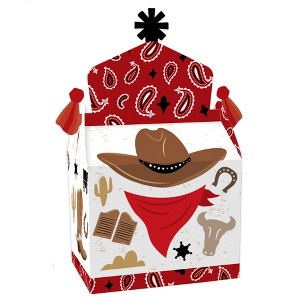Big Dot of Happiness Western Hoedown - Treat Box Party Favors - Wild West Cowboy Party Goodie Gable Boxes - Set of 12 - 1 of 4