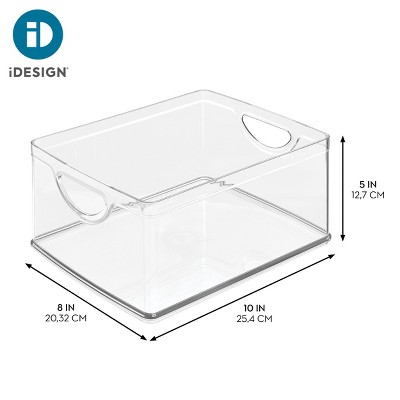 iDesign Stackable Pantry Storage Bin with Handles, Set of 4, Clear, Made in USA