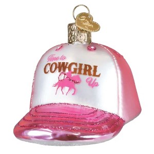 Old World Christmas Blown Glass Ornament for Christmas Tree, Cowgirl Trucker Cap - 1 of 4