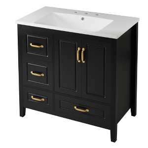 Dexmalle 36 inch Bathroom Vanity with Soft-closing Doors - 1 of 4