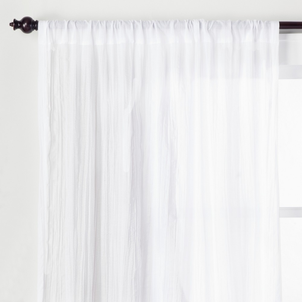 Crushed Sheer Curtain Panel White 95 - Opalhouse