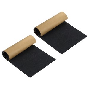 Unique Bargains Non-Slip Waterproof High Traction Grind Sandpaper Skateboard Scooter Grip Tape Sheets Black 2 Pcs - 1 of 4