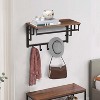 Royal Hampton 26 Inch Industrial Wall Mount Coat Rack with Metal Frame, 5 Hooks and 1 Shelf - 2 of 4