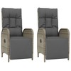 vidaXL Patio Dining Set with Cushions Gray Poly Rattan - 6 Pieces - 3 of 4