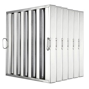 Hood Filters - 430 Stainless Steel 5-Groove Baffle Filters for Restaurant Kitchen Exhaust Hoods Pack of 6 - 1 of 4