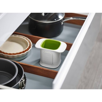 White and Green Box-Shaped Vegetable Chopper with Stainless Steel Blades