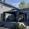 PURPLE LEAF Outdoor Gazebo Aluminum Frame Galvanized Steel Double Roof Patio Hardtop Gazebo with Curtains and Netting for Patio Lawn and Garden - 2 of 4