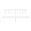 vidaXL Metal Bed Frame with Headboard - King Size White Steel Bed Frame - 76"x79.9" Modern Design with Extra Storage Space - 3 of 4