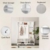 FURNIinspire Hall Trees Hall Tree With Shoe Bench, Coat Rack ,Shoe Storage, Clothes Rack, Storage Furniture For Hallways, White, 14.96"*57.48"*77.17" - 4 of 4