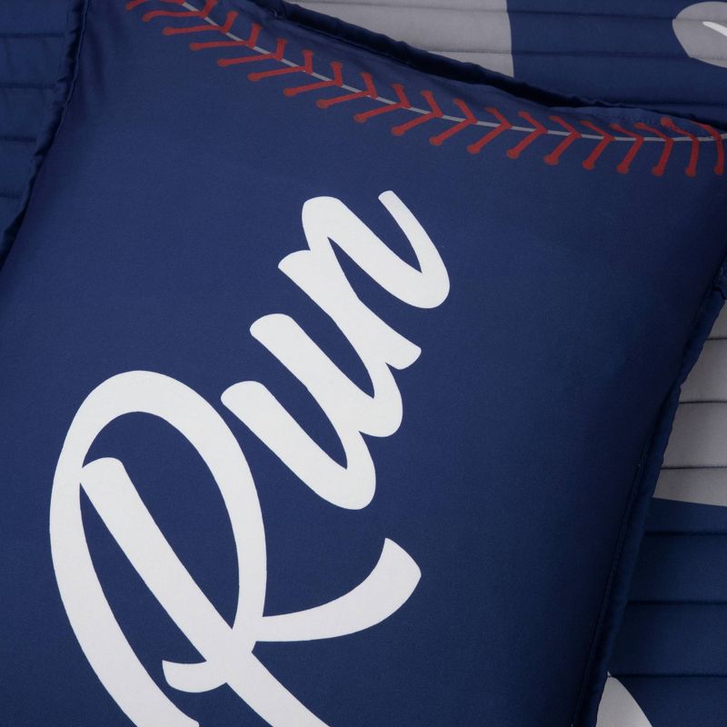 Baseball Game Reversible Oversized Quilt Set - Lush Décor, 4 of 9