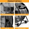 Floor Fan, Industrial Fan - 24 Inch Heavy Duty Drum Fan with 4 Speeds, Metal Air Circulator for Warehouse, Workshop, Garage, Factory, Basement - 4 of 4