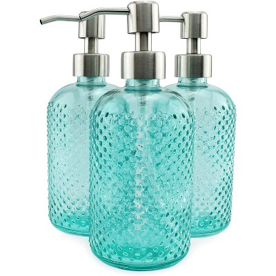 AuldHome Design Hobnail Glass Soap Dispenser, 3pk; Decorative Pump Bottles