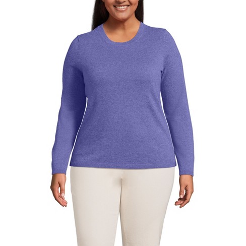 Lands End Women s Plus Size Cashmere Sweater 3x Rich Periwinkle Heather Target